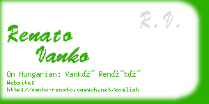 renato vanko business card